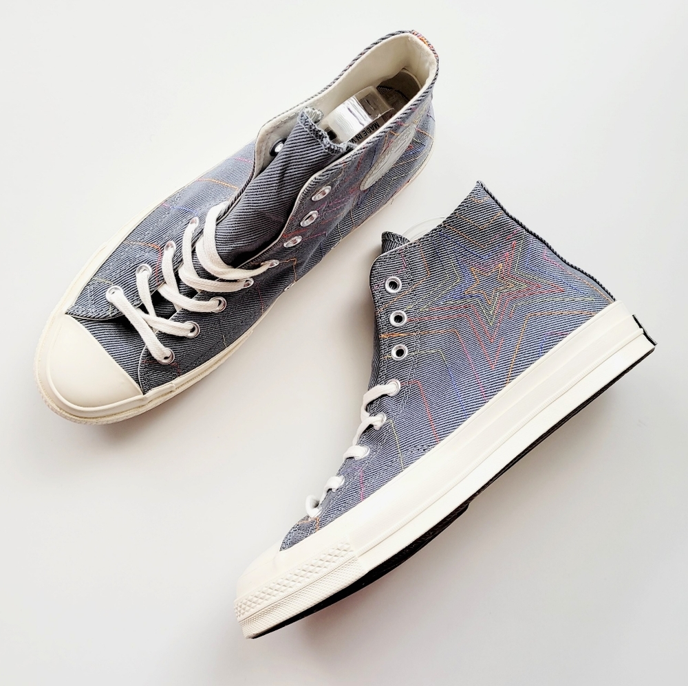 Converse Chuck 70 Rainbow Hi Black Cool Grey Multicolor Women's 6 - Picture 3 of 7